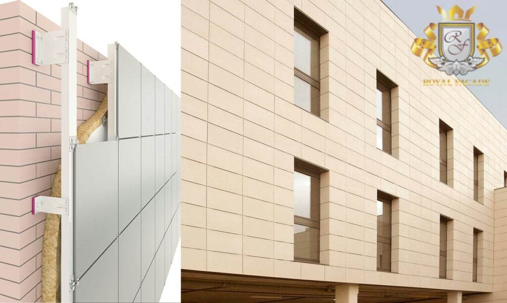 Ventilated facade made of ceramic granite technology