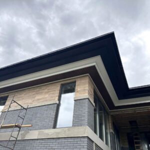 Facing the facade of the house with King Klinker Misty Morning tiles