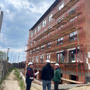 Facade works with thermal panels in the residential complex Milange