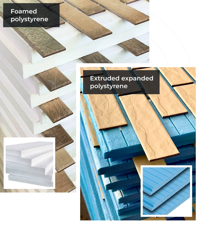 Foamed and extruded polystyrene